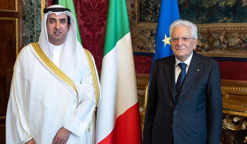 Ambassador Nasser Sanhat Alqahtani and Italian President Mattarella